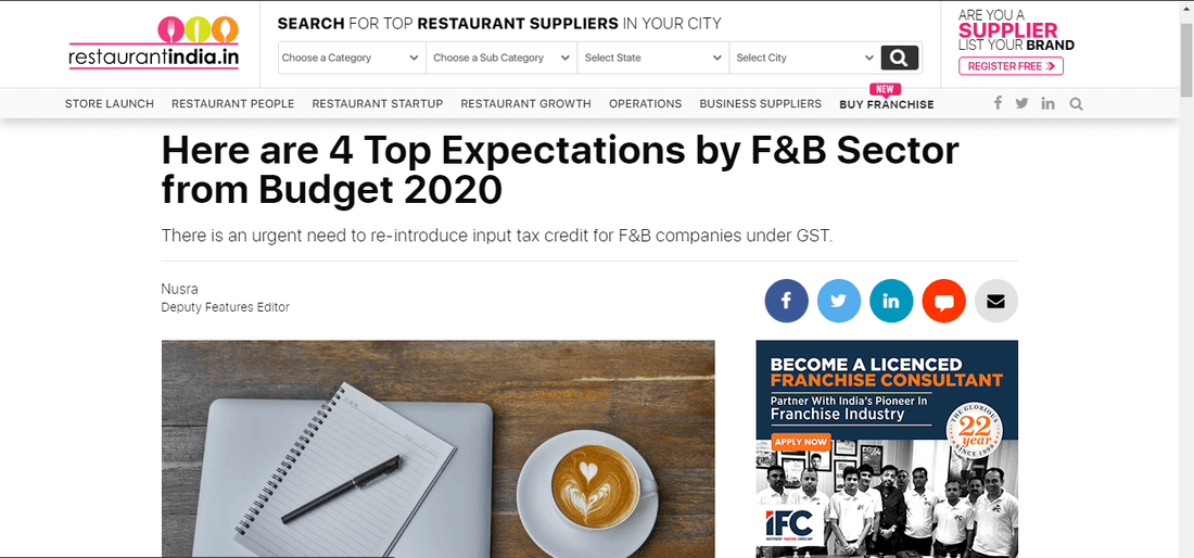 Food and beverage industry