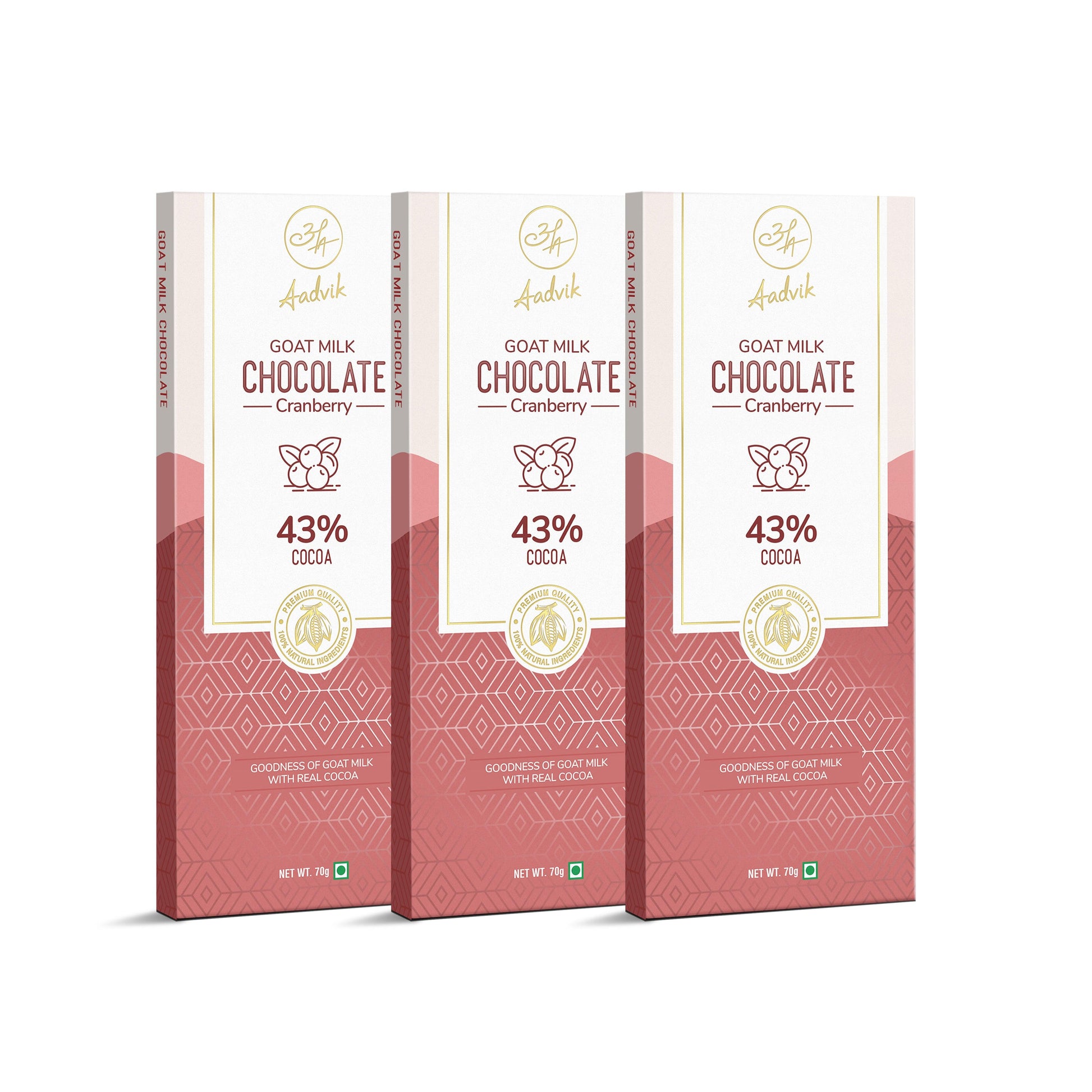 Artisan goat milk chocolate with cranberry