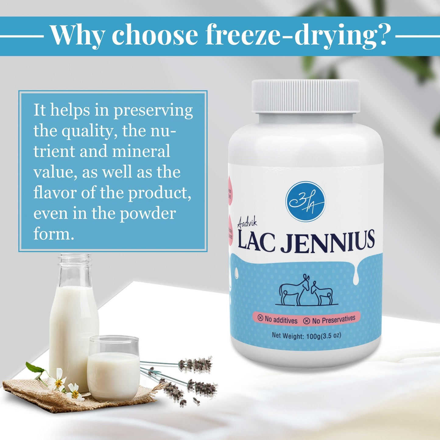 Donkey milk powder for wellness