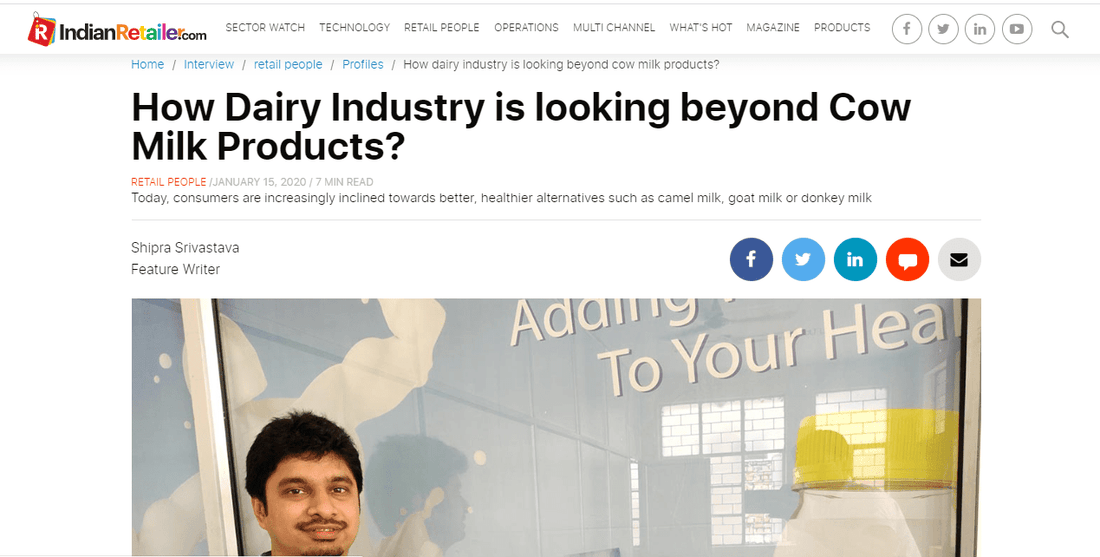 Indian Reatilaer-How Dairy Industry is looking beyond Cow Milk Products? - Aadvik Foods