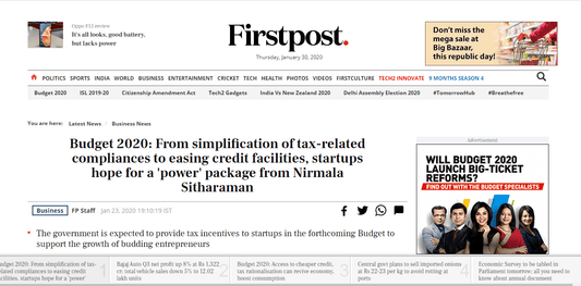 Finance Minister Nirmala Sitharaman discussing Budget 2020 and startups