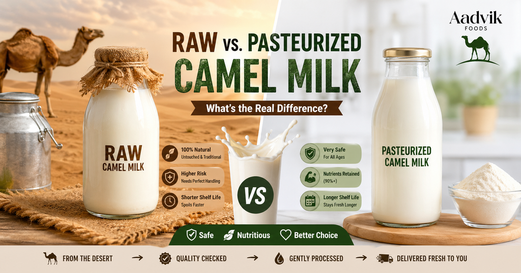 Raw vs Pasteurized Camel Milk: Safety, Taste and Key Differences