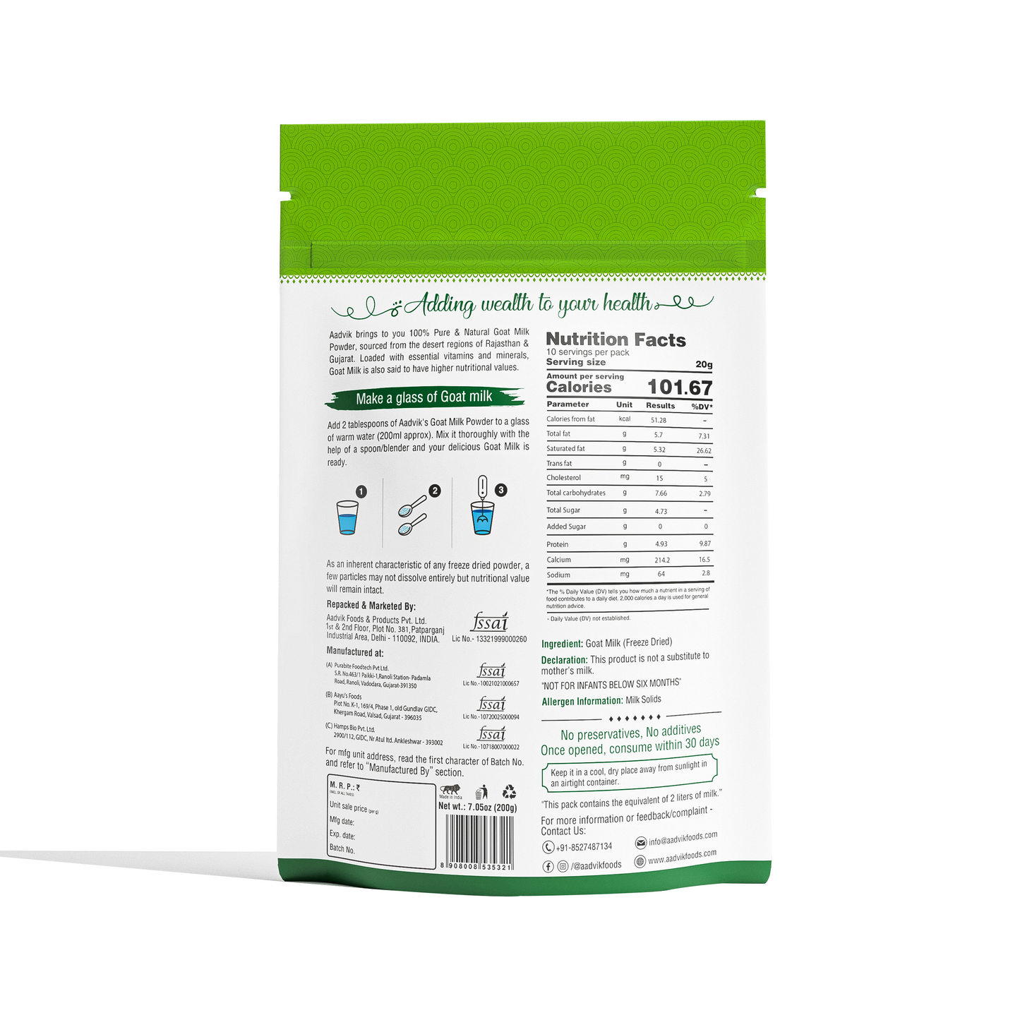 Goat Milk Powder | 100% Pure & Natural | 200g