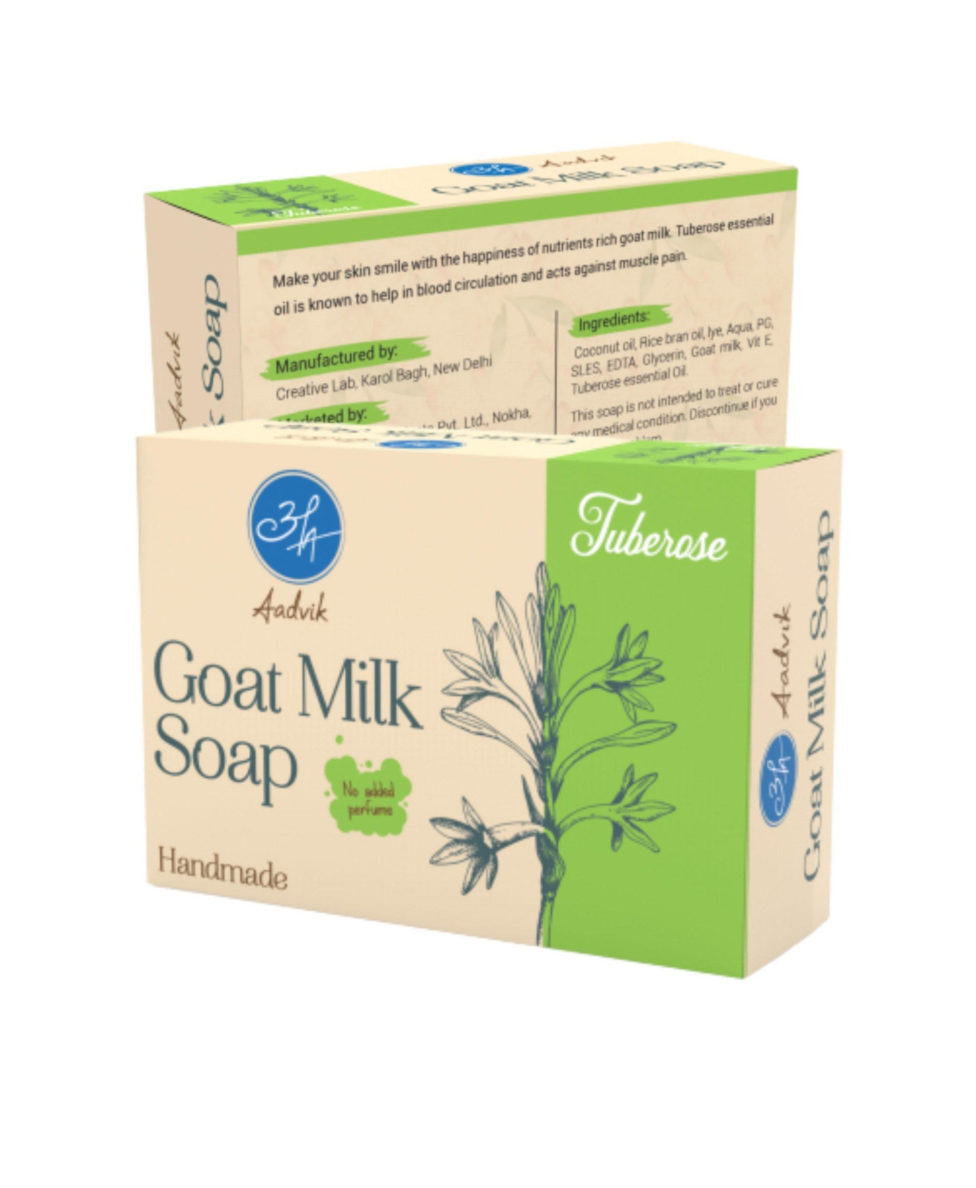 Goat Milk Soap | A Shark Tank Product | 100g | Tuberose - Aadvik Foods