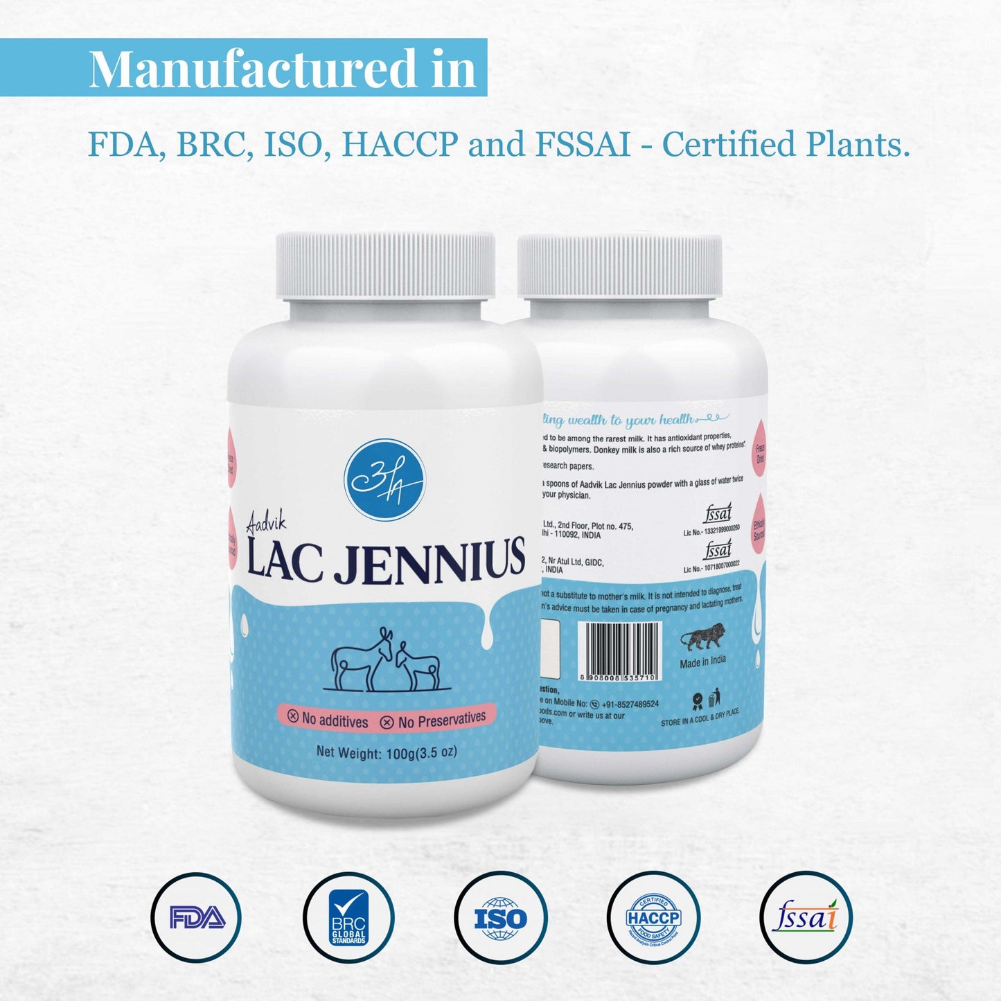 Lac Jennius । Donkey Milk Powder । Freeze-dried । 100g - Aadvik Foods