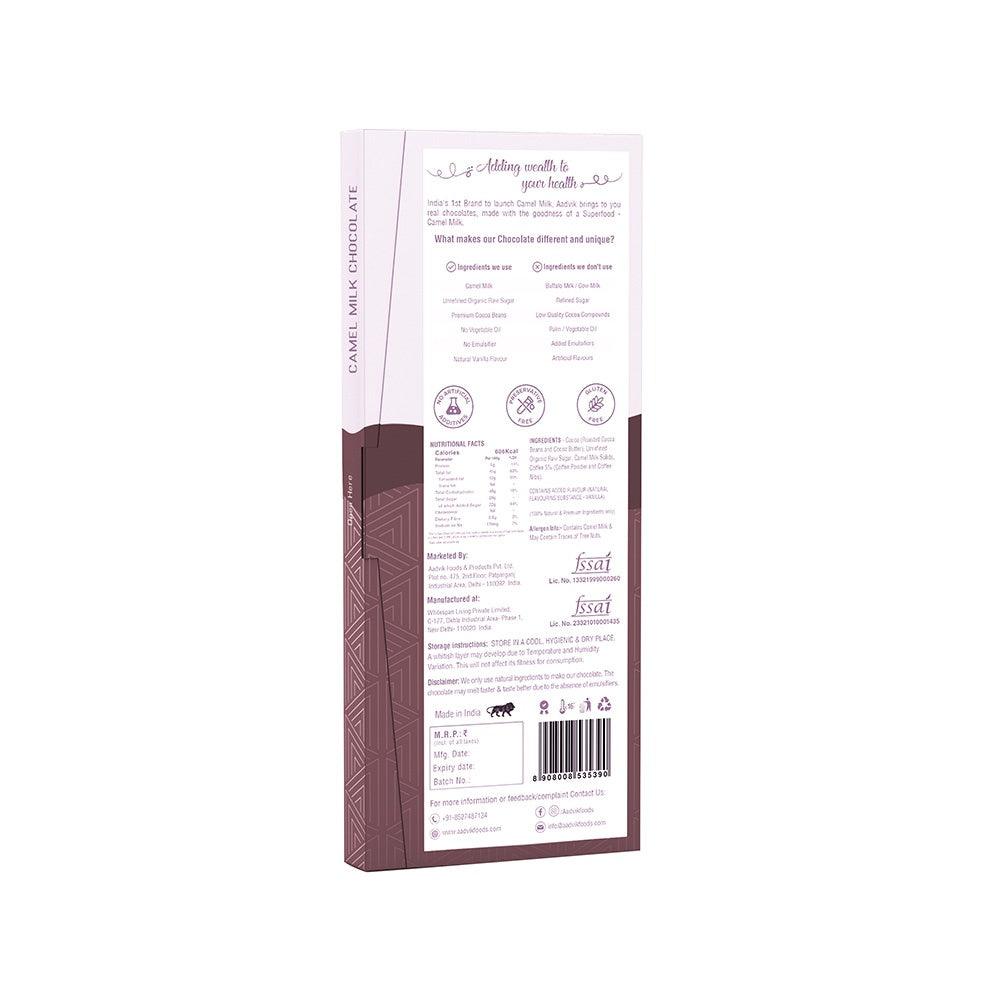 Aadvik camel milk chocolate with coffee

