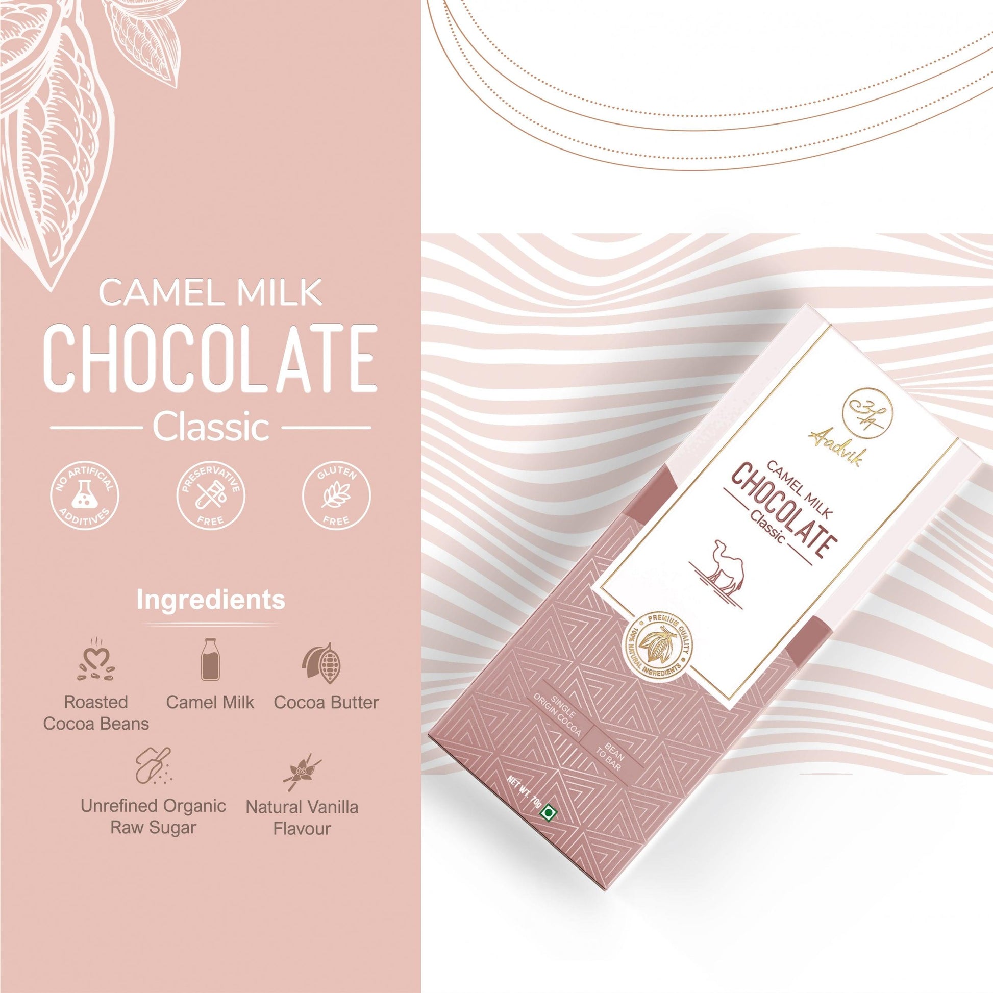 Camel Milk Chocolate । A Shark Tank Product | Classic । 70g - Aadvik Foods