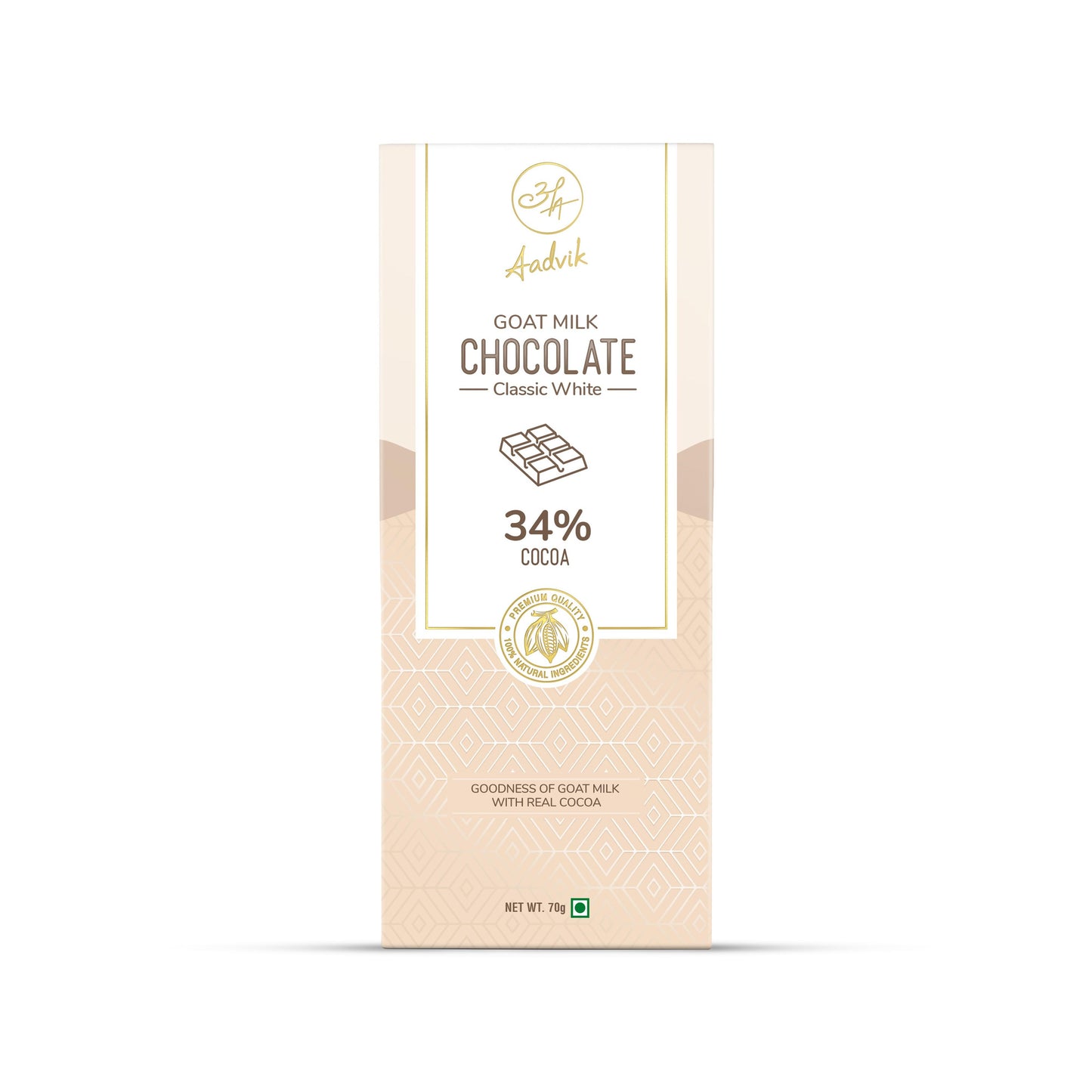 Goat Milk Chocolate | A Shark Tank Product | Classic White | 70g - Aadvik Foods