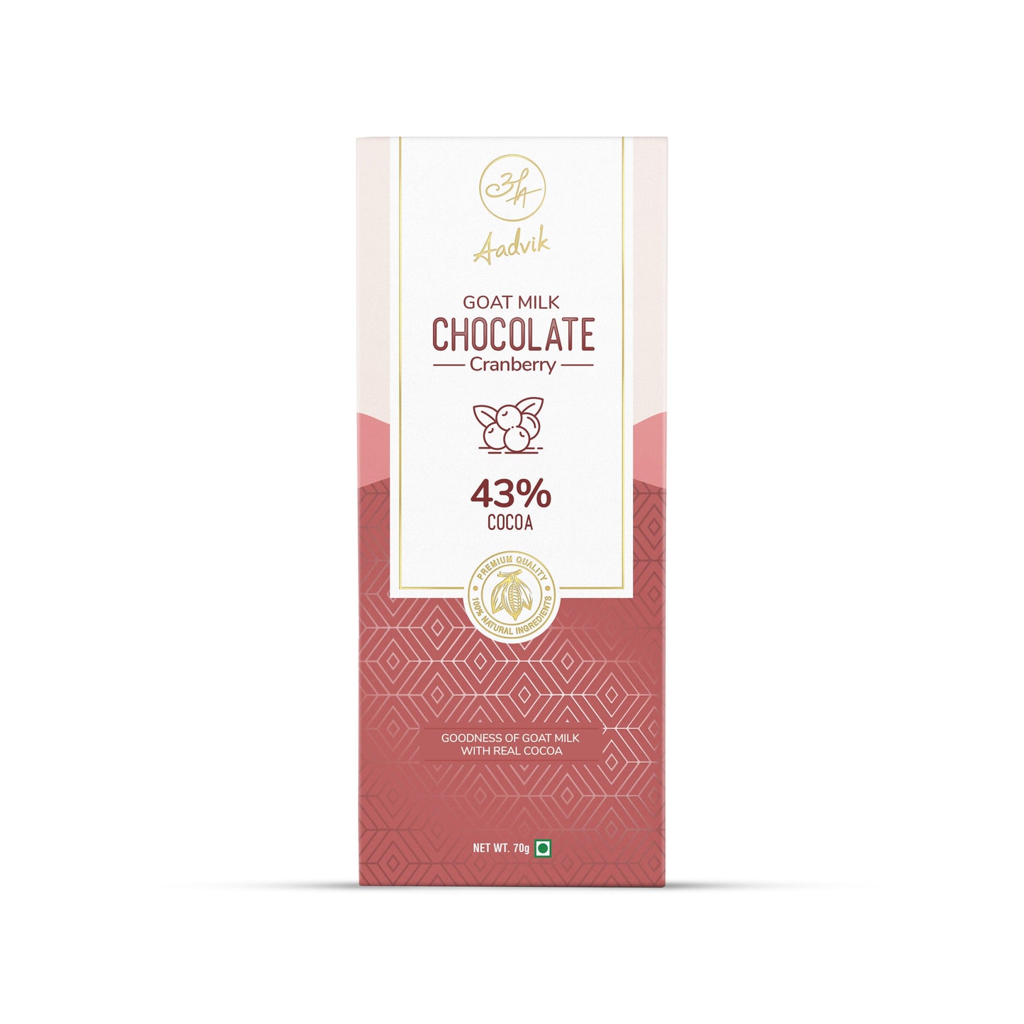 Goat Milk Chocolate | A Shark Tank Product | Cranberry | 70g - Aadvik Foods