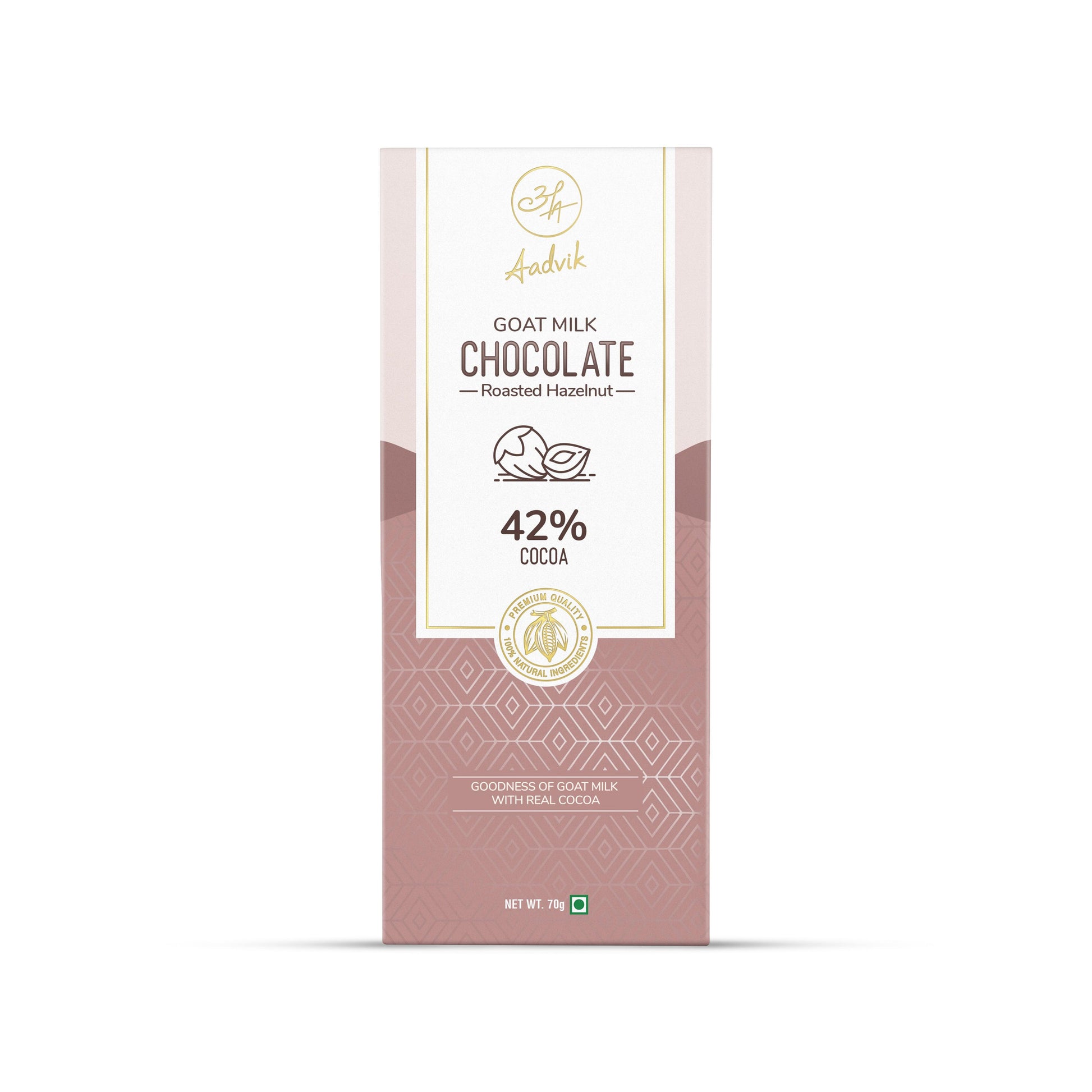 Goat milk chocolate with roasted hazelnuts