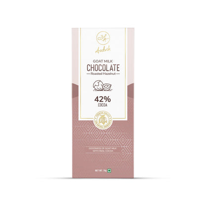 Goat milk chocolate with roasted hazelnuts