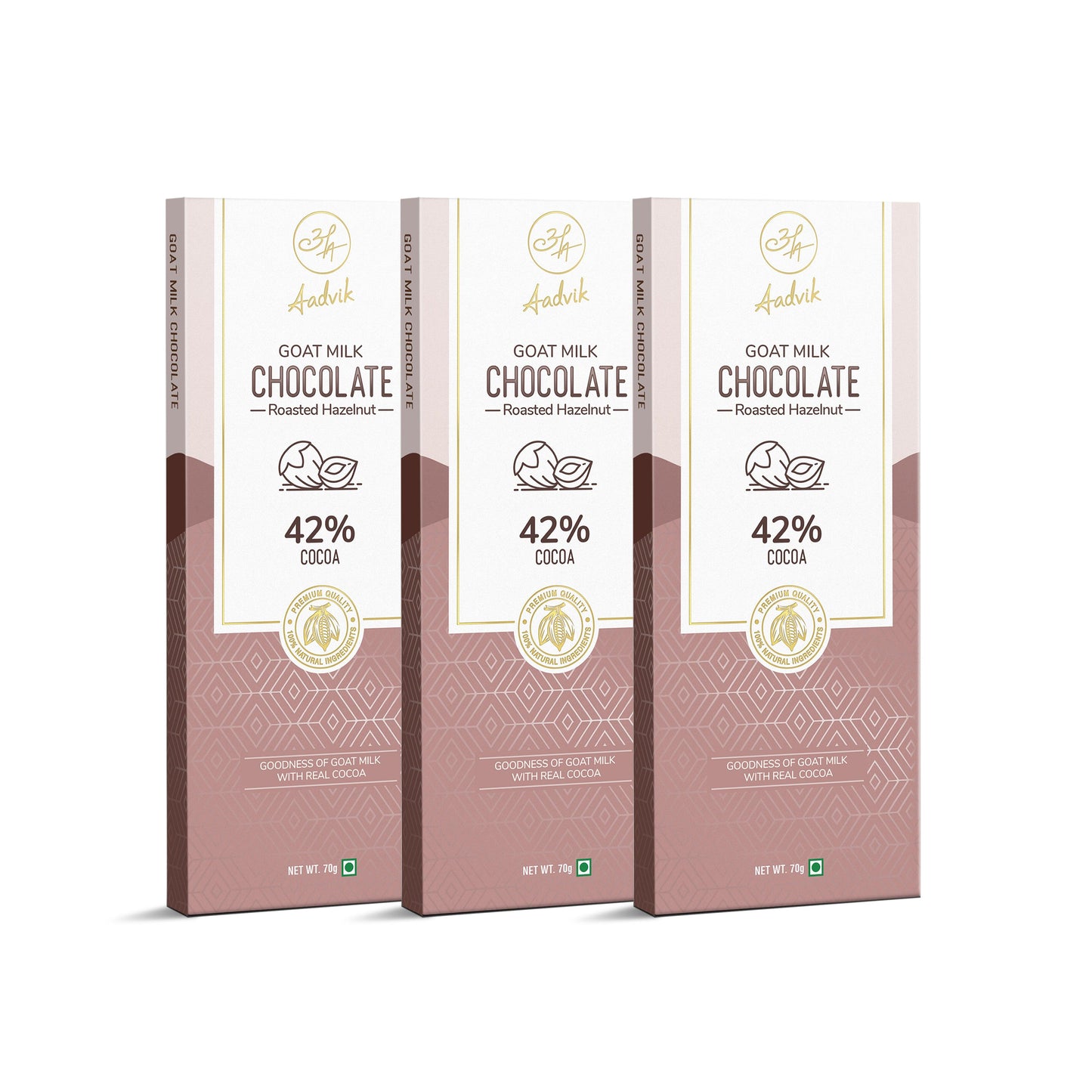 Goat Milk Chocolate | A Shark Tank Product | Roasted Hazelnut | 70g - Aadvik Foods
