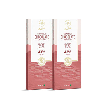 Premium goat milk chocolate cranberry flavor
